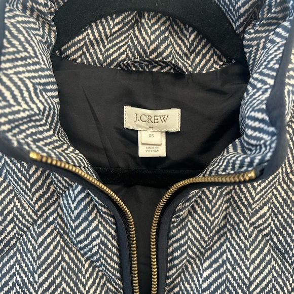 J Crew Herringbone Puffer Down Vest Sz XS - Picture 4 of 7